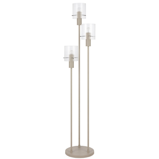 TFS FLOOR LAMP 3x25wE27max L:330 W:320 H:1560 foot swt GREY / CLEAR