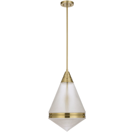 TFS 1LT PENDANT 25wE27max D:350 H:560 ROD 1.5m ANT GOLD/ CLEAR