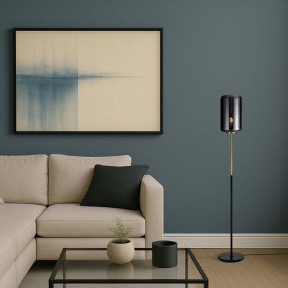 TFS FLOOR LAMP 25wE27max H:1520 D:210 BRASS MATT/BLACK MARBLE/SMOKE