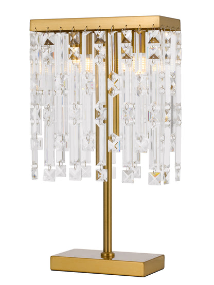 TFS 2 LIGHTS TABLE LAMP 2 x 28wG9max L:250 H:470 ANTI GOLD/CLEAR Inline Switch