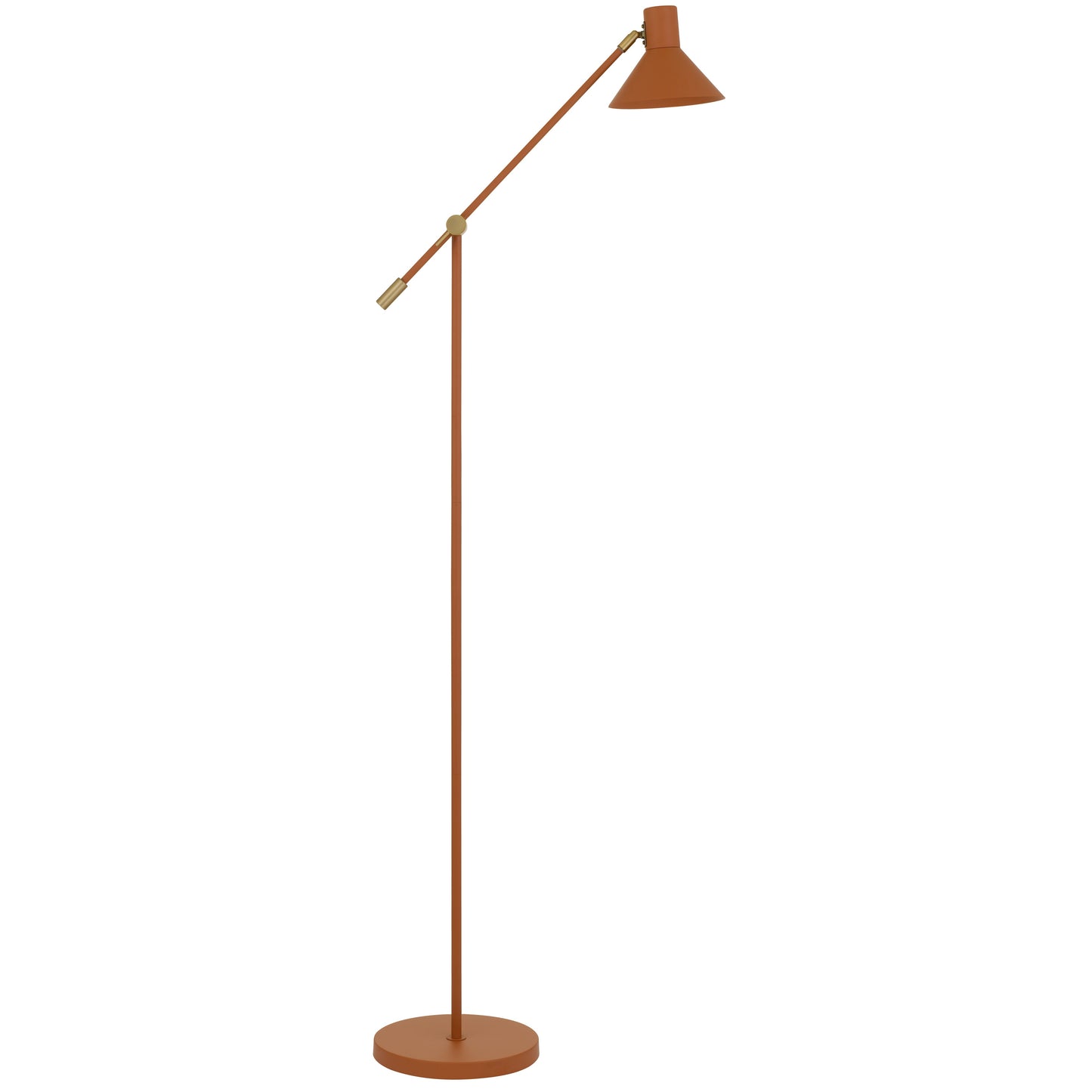 Astra TFS FLOOR LAMP 6wGU10max 631x250 H:1473 SHADE D:180 ORANGE SATIN / BRASS