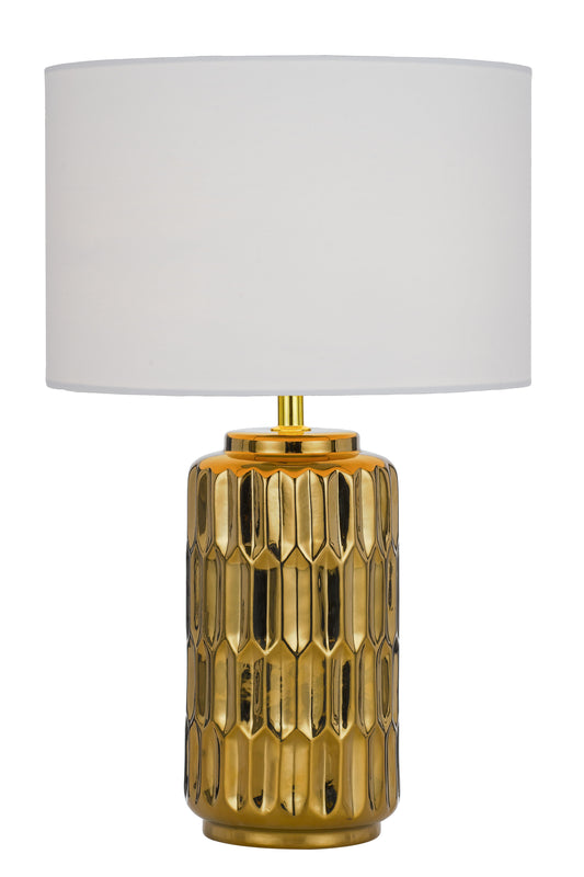 TFS CERAMIC TABLE LAMP 25wE27max H:445 D:280 GOLD/WHITE