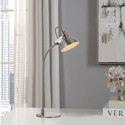 TFS TABLE LAMP 6wGU10 D:125 H:560 cab:2.0m LINE SWITCH -NICKEL MATT