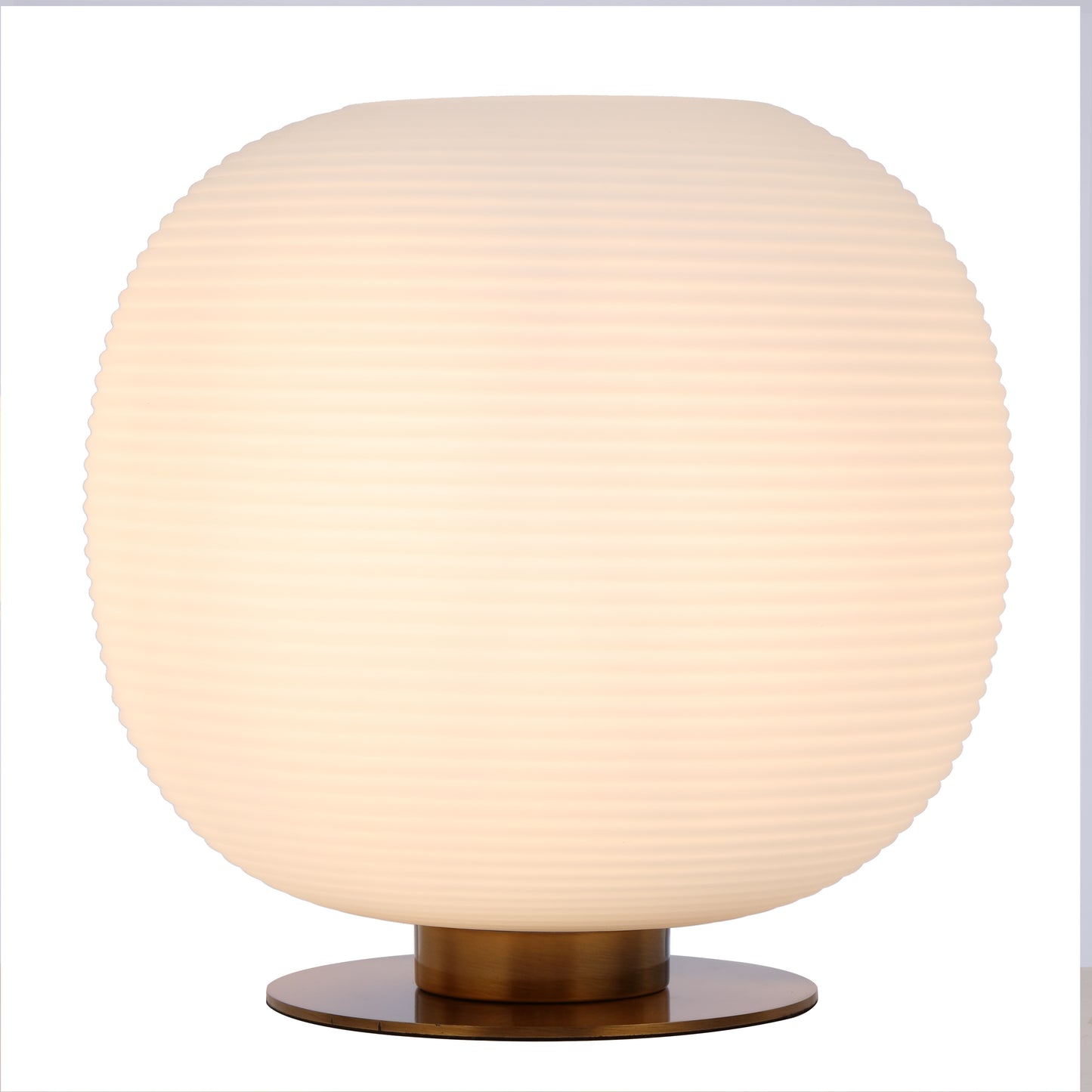 Leon TFS TABLE LAMP 25wE27max D:250 H:260 inline Switch ANT GOLD BASE / OPAL MAT GLASS