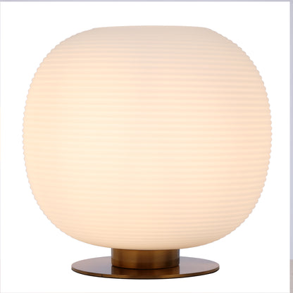 Leon TFS TABLE LAMP 25wE27max D:250 H:260 inline Switch ANT GOLD BASE / OPAL MAT GLASS