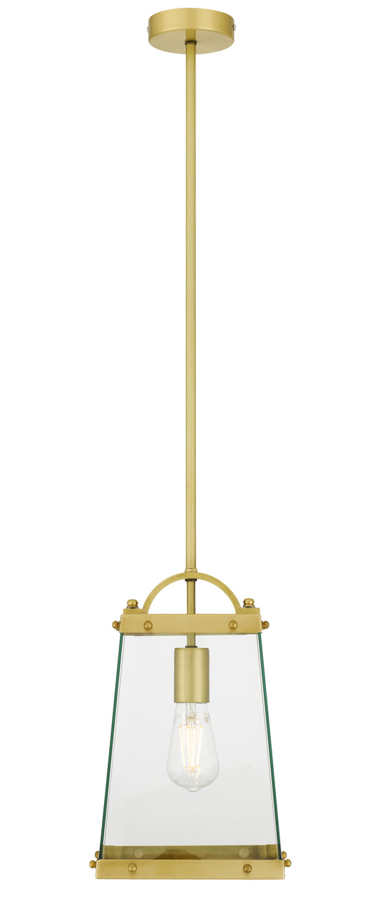 TFS 1 LIGHT SOLID BRASS PENDANT 25wE27max L:200H:330 BRASS / CLEAR