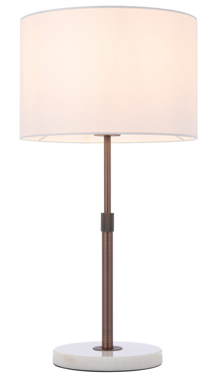 TFS TABLE LAMP 25wE27max H:550max D:300 inline switch WHITE MARBLE / BRONZE / IVORY