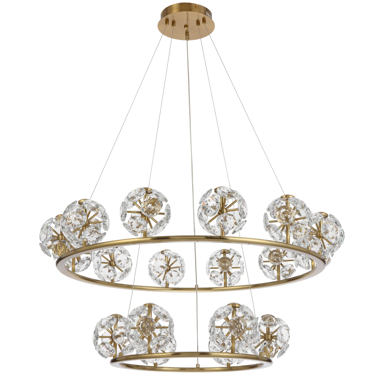 TFS 18LT PENDANT 6+12x3wLED D:900+500 1990Lm 3000K WIRE:2M NON DIM/ANT GOLD