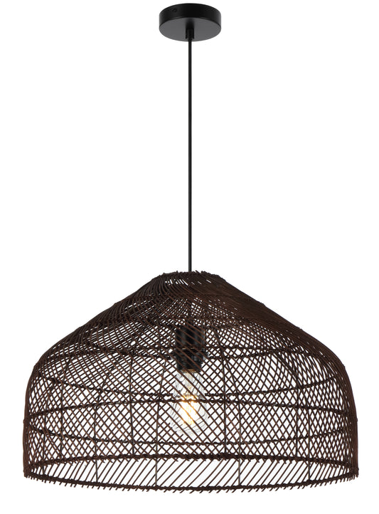 TFS 50 PENDANT 25wE27max D500 H300 cab1.5m BROWN RATTAN
