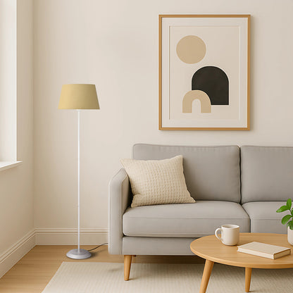 TFS FLOOR LAMP 25wE27max H:1480 D:360 WHITE/WHEAT Foot Switch