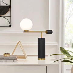 TFS TABLE LAMP 25wE27max D:510 H:600 Inline Switch BLACK / OPAL MATT
