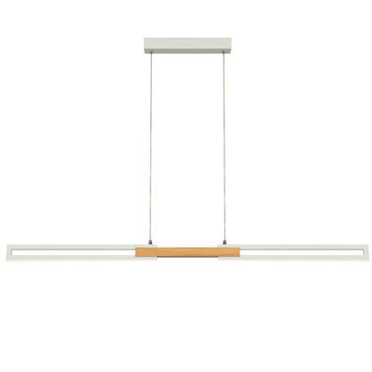 TFS 120CM LED PENDANT 28wLED 1600Lm cab.2M 3CCT WALL SWT WHITE / OAK WOOD