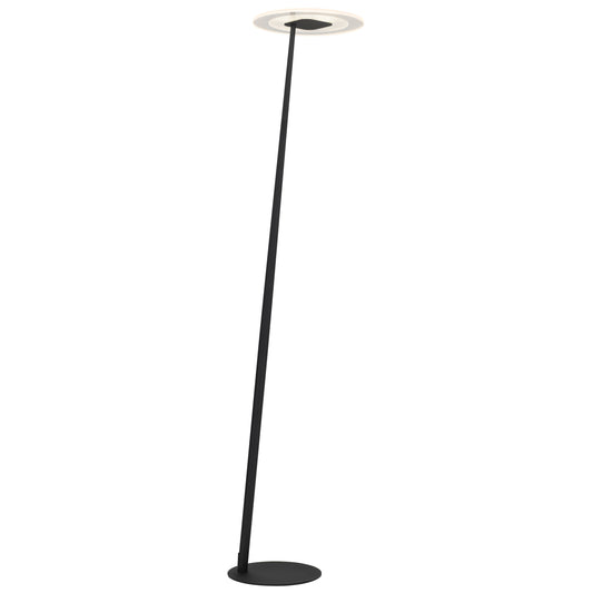 TFS LED FLOOR LAMP 12wLED 3CCT DIM 1800LM H1550 D350 footswth BLACK SAND