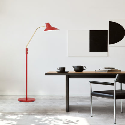 TFS FLOOR LAMP 25wE27max H:1580 D:230 RED/ BRASS MATT/RED ROCKET SWITCH