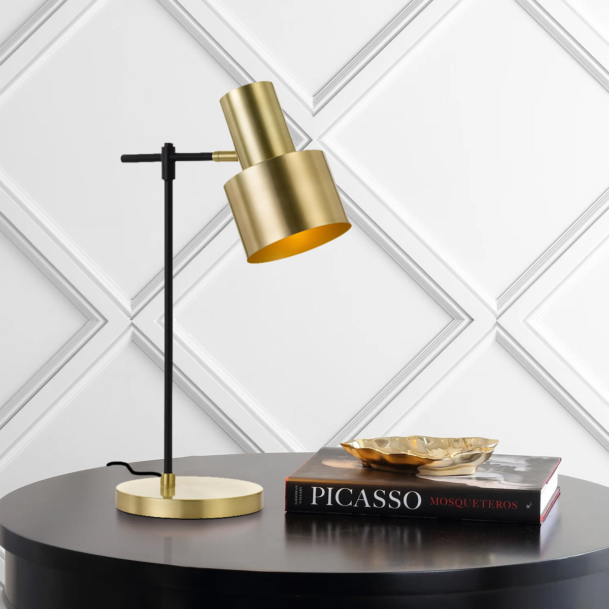 TFS TABLE LAMP 25wE27max D:150 H:500 cab:1.8m line switch BLACK / GOLD