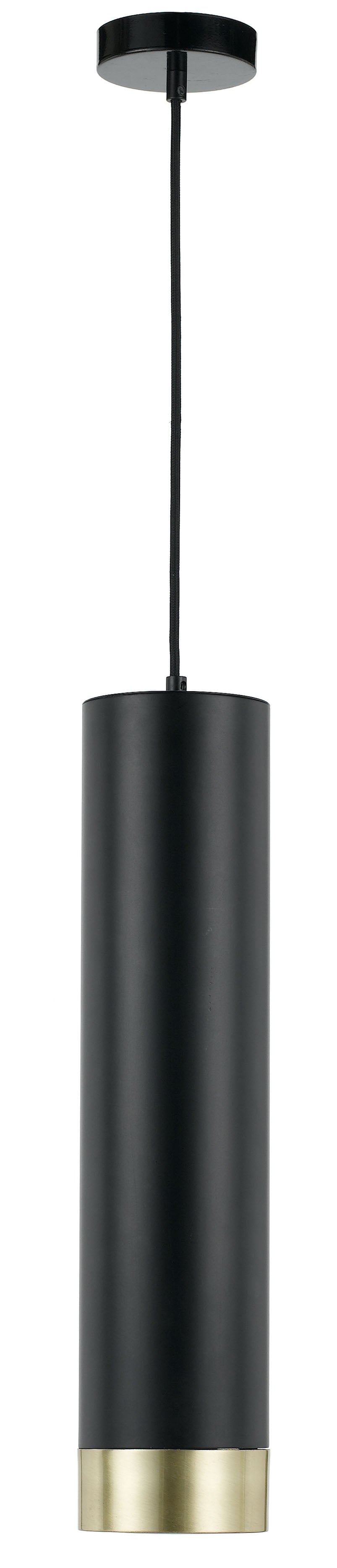 TFS PENDANT 5wGU10LED dim D:120 H:500 2.0cab BLK/BLK/BRASS MATT-3000K 500Lm