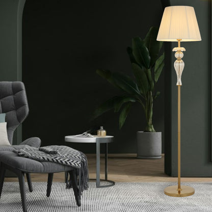 TFS FLOOR LAMP 25wE27max D400 H1650 foot swt ANT GOLD/ CHAMPAGNE/ CREAM