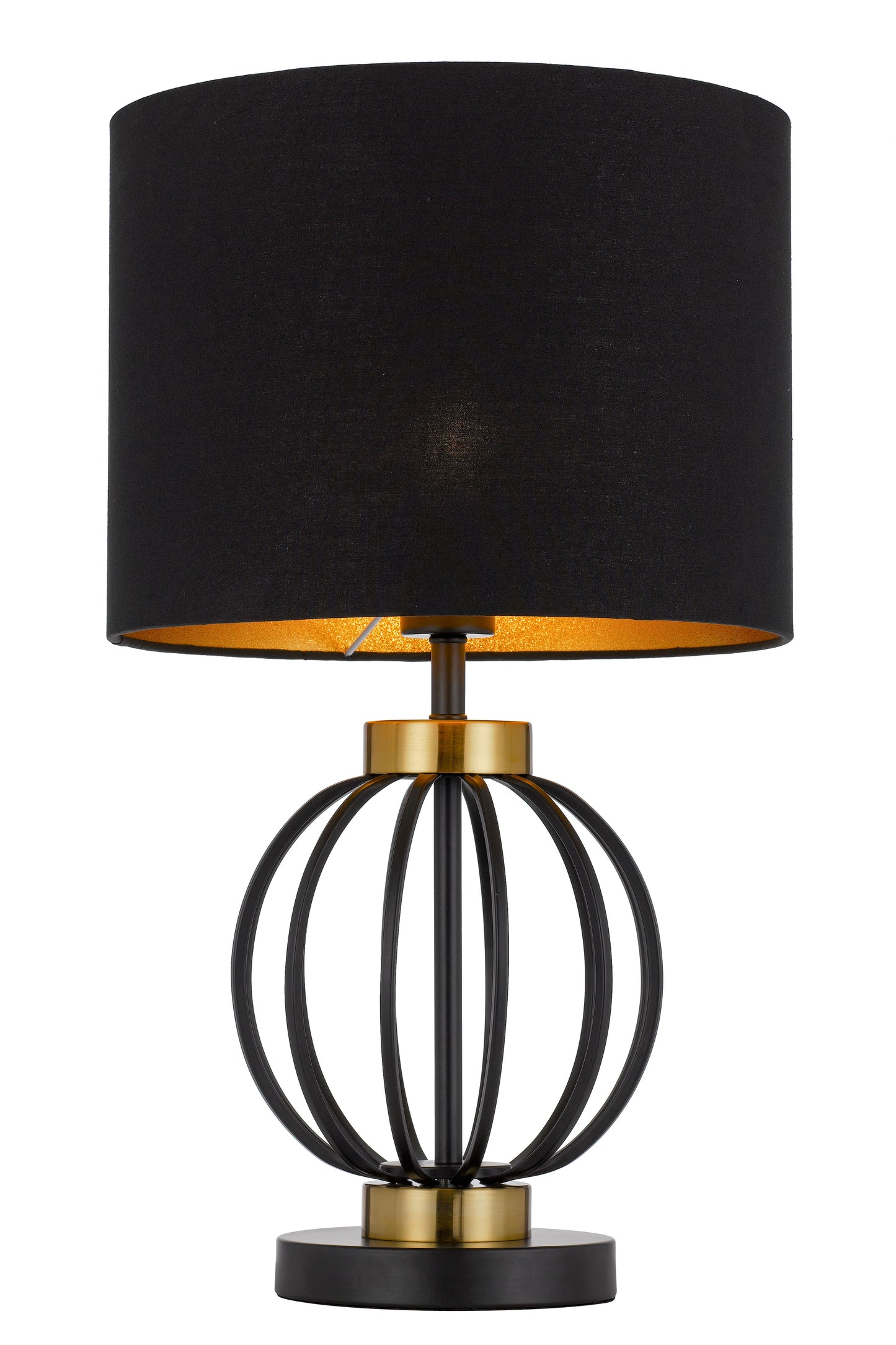 TFS TABLE LAMP 25wE27max D:320 H:550 Inline Switch BLACK / ANTIQUE GOLD