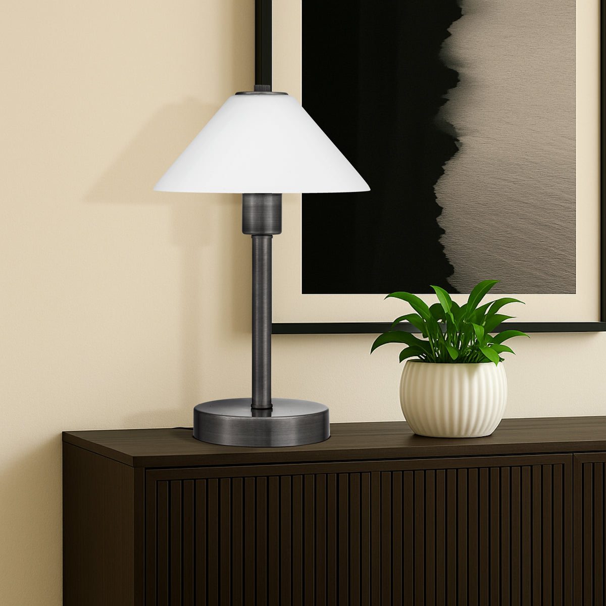 TFS TABLE LAMP 40wE27 max H:380 D:150 GUN METAL