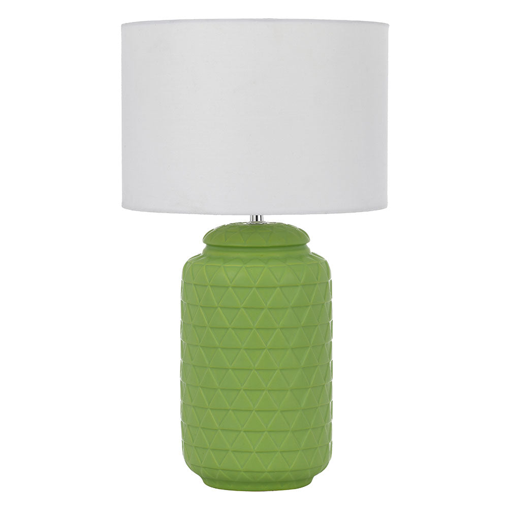 TFS CERAMIC TABLE LAMP 25wE27max D:300 H:530 GREEN / WHITE