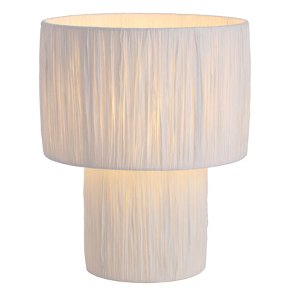 Lincoln TFS LARGE TABLE LAMP 25wE27max D320 H380 INLINE SWT WHITE RAFFIA