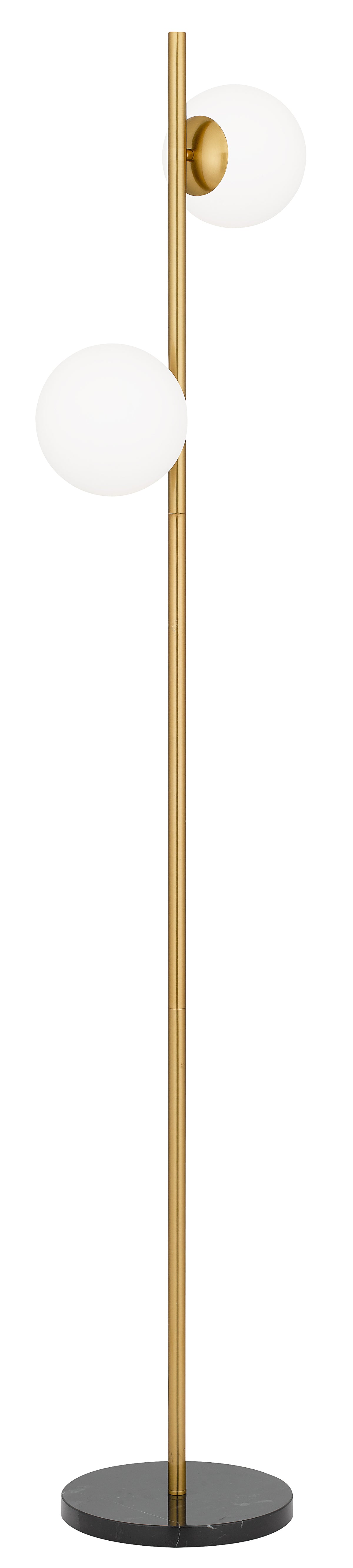 TFS 2 LIGHTS FLOOR LAMP 2x25wE27 D:240 H:150 ANT GOLD/BLCK MARBLE/OPAL MTT
