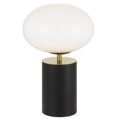 TFS TOUCH TABLE LAMP 5wE14 3000K D200 H320 BLACK / GOLD/ OPAL GLOSS