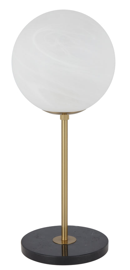 TFS 20 TABLE LAMP 25wE27max D:200 H:450 Inline Switch BLCK MARBLE/ANT GOLD/ALABASTRO