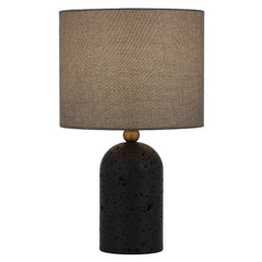 Murcia TFS TABLE LAMP 25wE27max D:250 H:420 inline swth BLACK TRAVERTNE/DARK ANT BRAS/ DGREY
