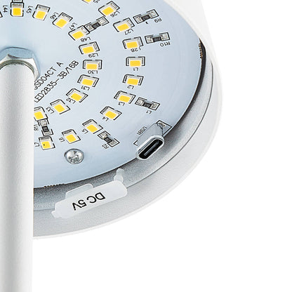 TFS RECHARGEABLE TABLE LAMP 3wLED D108 H380 IP54 1.5M 3000 K 300LM 2X2000mah WHITE SAND