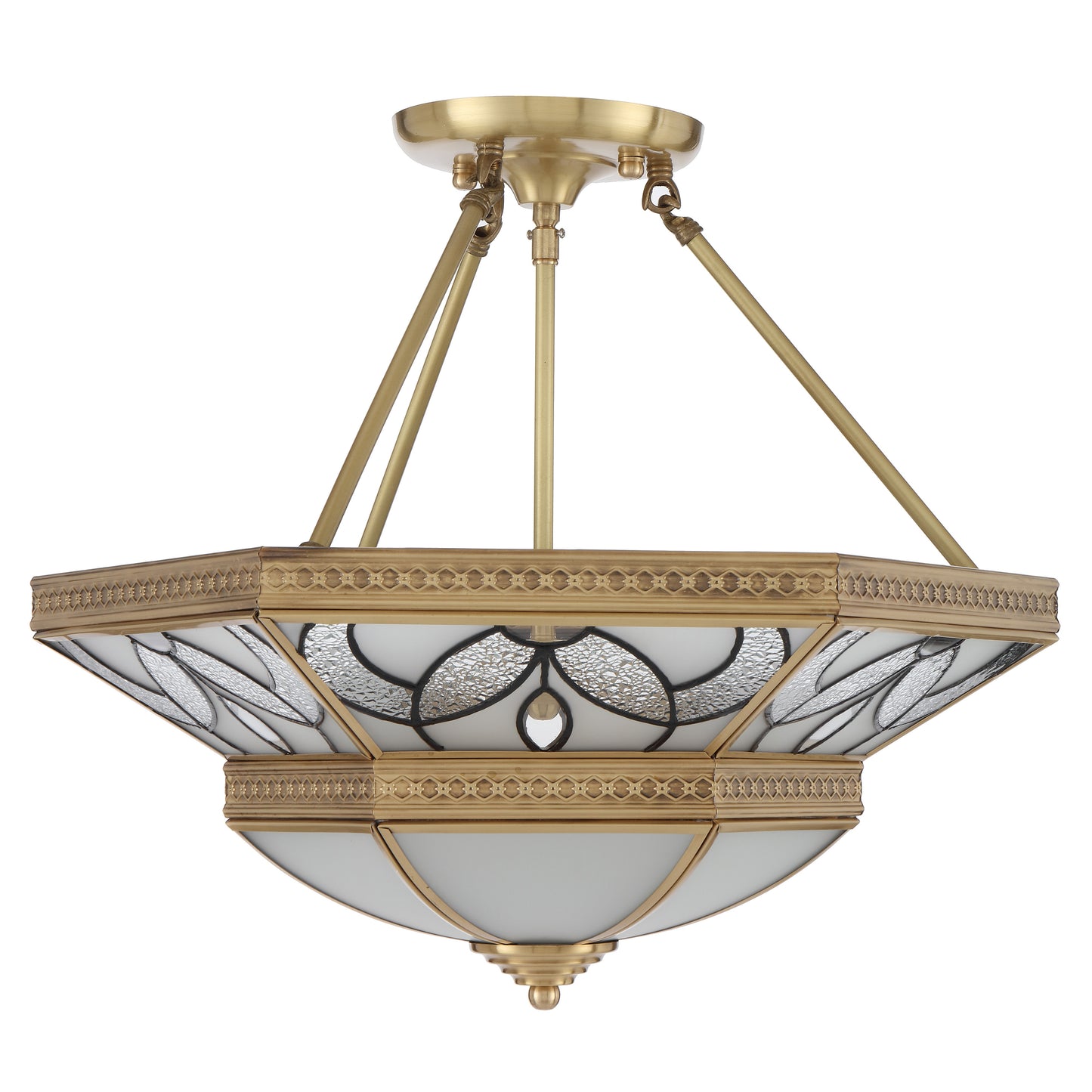 Vitawood TFS PE CTC 4x25wE27max D:500 H:208 chain:2M BRASS/FROST GLASS