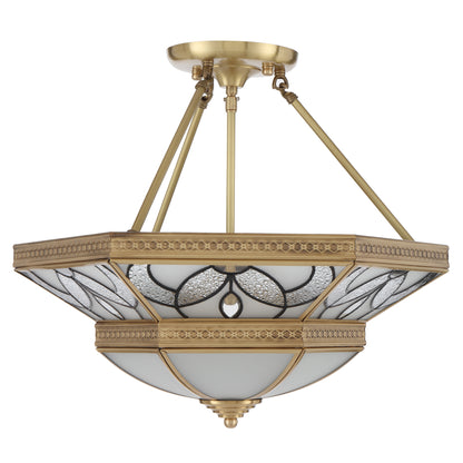 Vitawood TFS PE CTC 4x25wE27max D:500 H:208 chain:2M BRASS/FROST GLASS