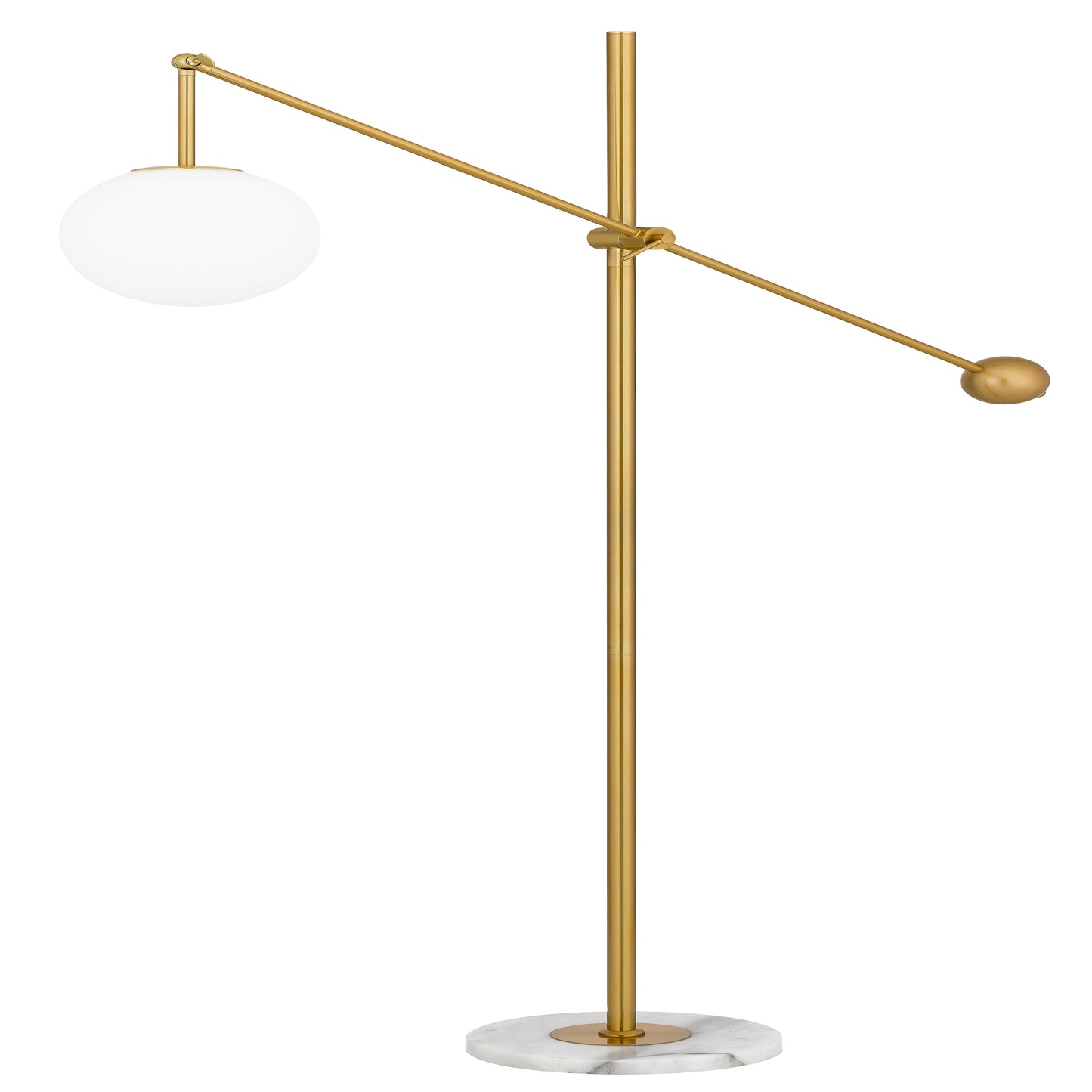 TFS FLOOR LAMP 25wE27max L:1200 H:1800 Foot Switch GOLD / OPAL