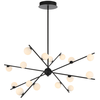 TFS 16 LT PENDANT 16x3wLED D970 H360 TRIAC-DIM ROD 2*600+ 1*300 BLACK / OPAL MATT