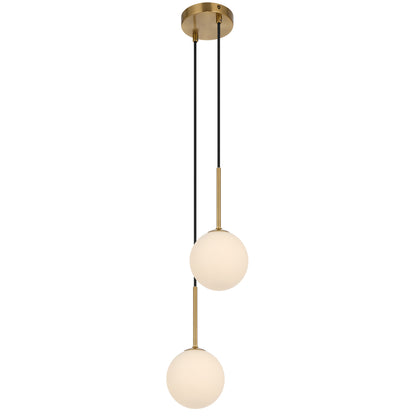 TFS 2LT PENDANT KIT 2x6wG9max L210 W120 H250 TEX2m ANT GOLD/ OPAL MATT