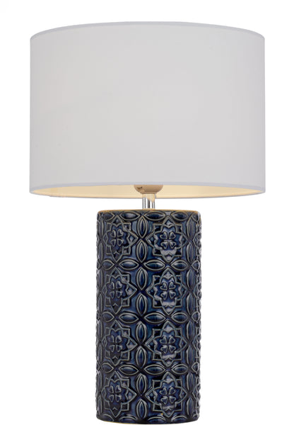TFS CERAMIC TABLE LAMP 25wE27max H:465 D:280 BLUE/WHITE