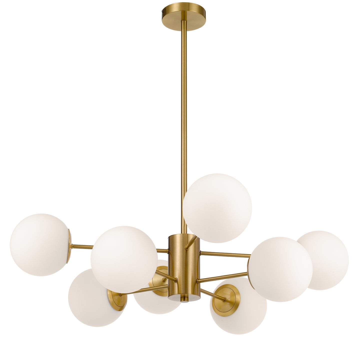 TFS 8LT PENDANT 8x25wE27 D:850 H:185 ANTI GOLD & OPAL MATT ROD:2*600+1*300