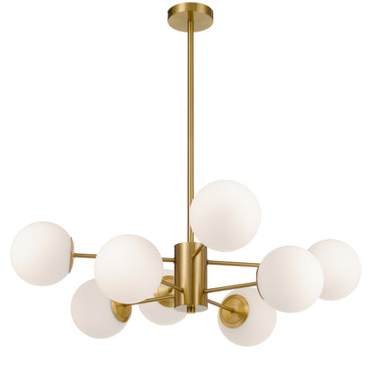 TFS 8LT PENDANT 8x25wE27 D:850 H:185 ANTI GOLD & OPAL MATT ROD:2*600+1*300