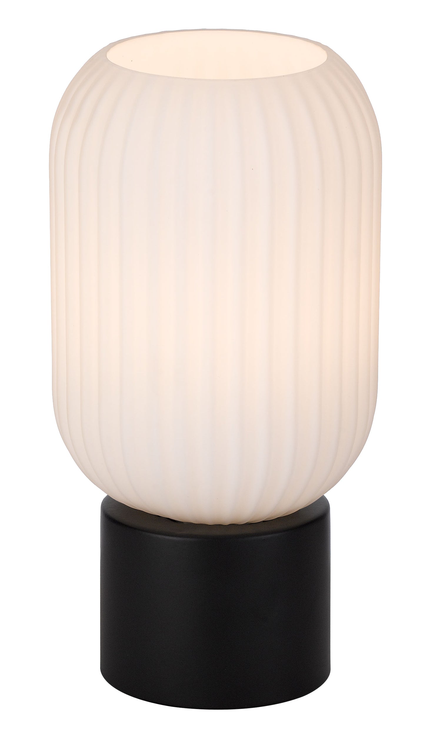 TFS TABLE LAMP 25wE27max H:250 D:200 inline Switch BLACK MATT/OPAL MATT