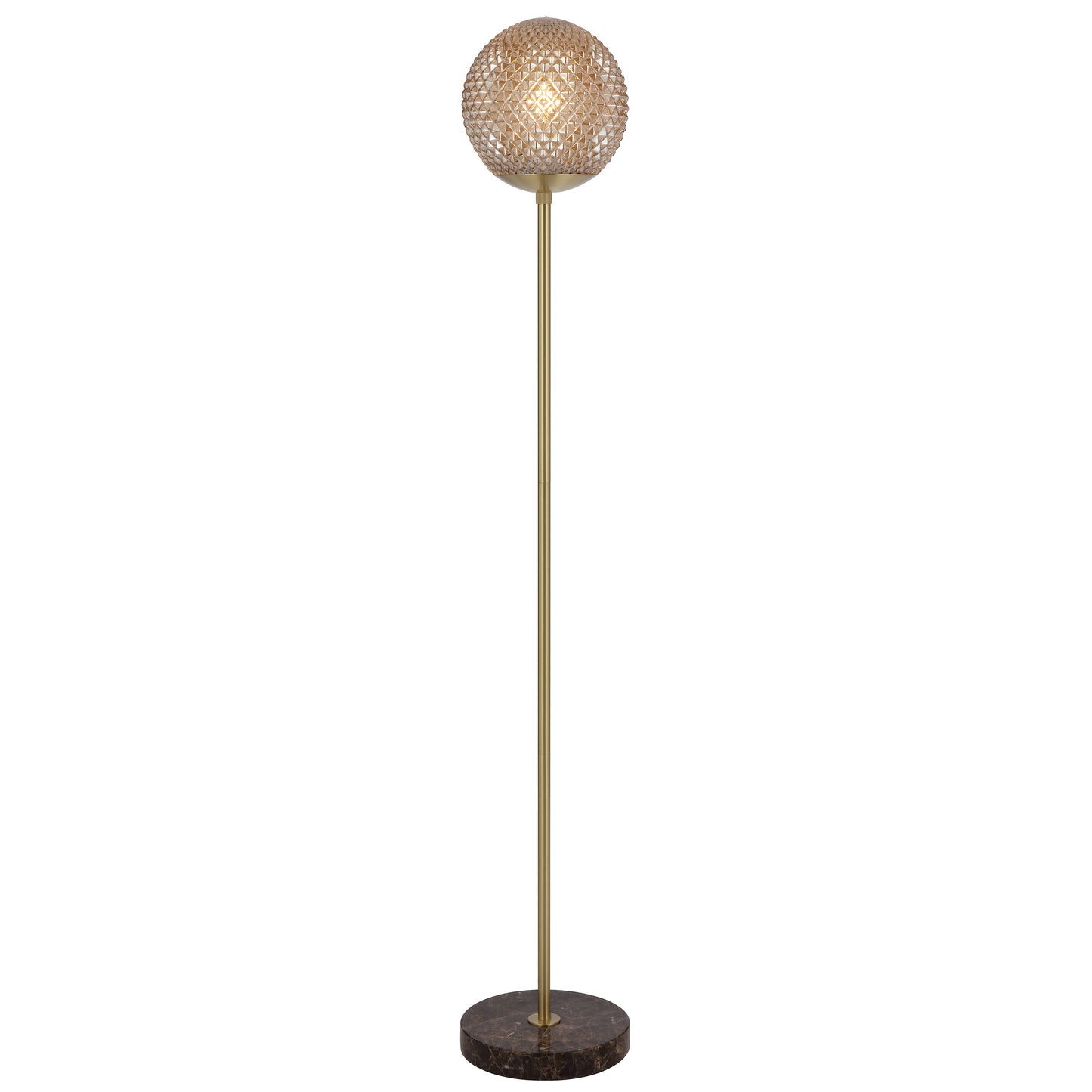 TFS FLOOR LAMP 25wE27max D:250 H:154 foot swtch CHOC MARBLE/AMBER GLASS
