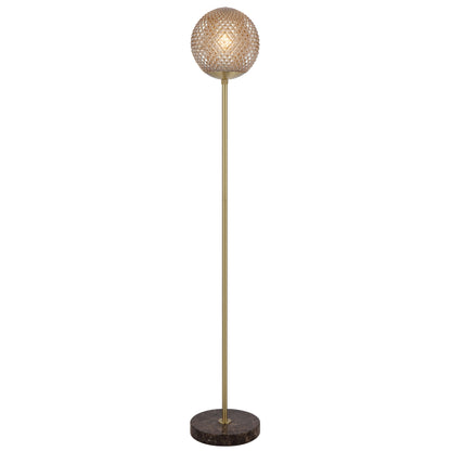 TFS FLOOR LAMP 25wE27max D:250 H:154 foot swtch CHOC MARBLE/AMBER GLASS