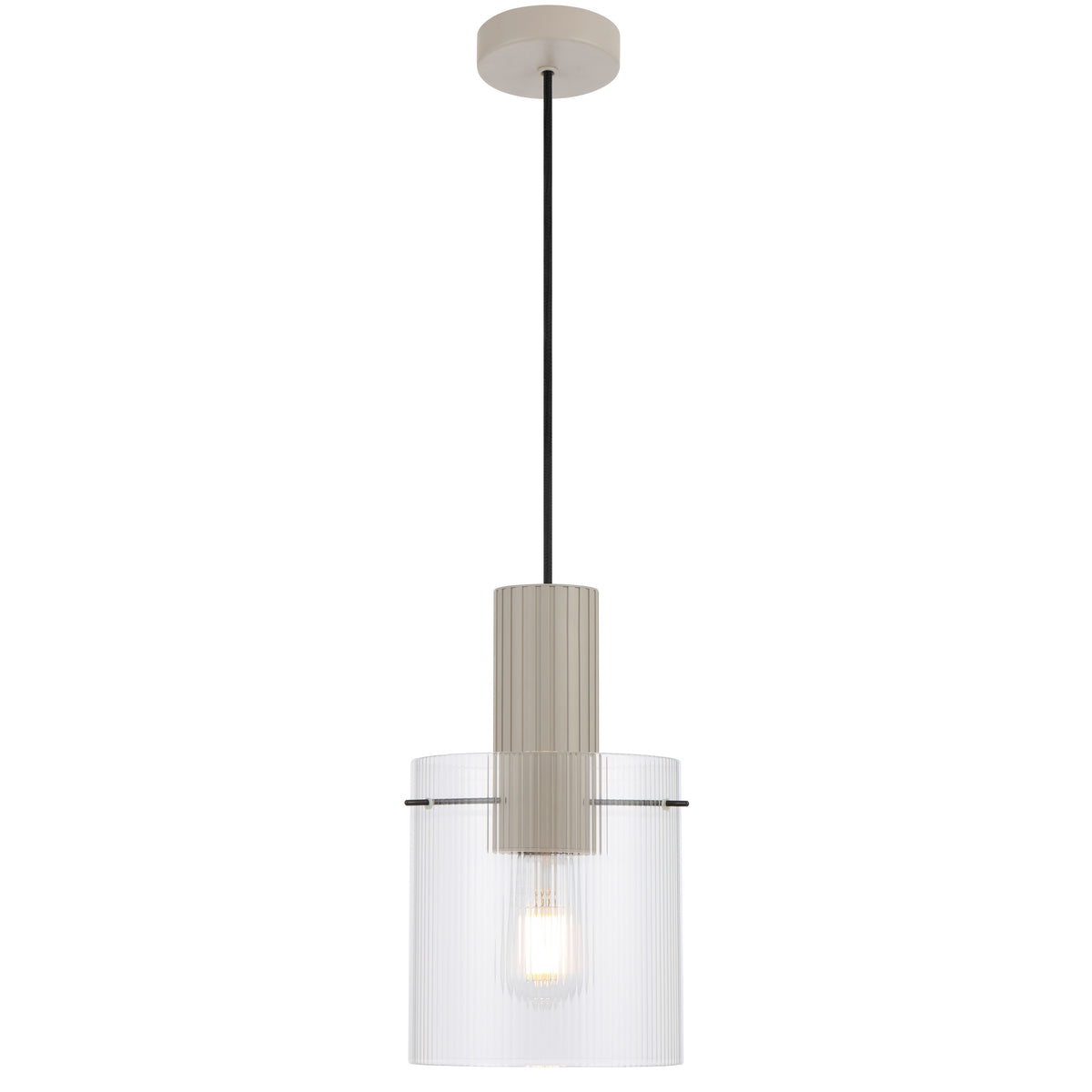 TFS 18CM PENDANT 25wE27max D180 H315 cab 2m GREY / CLEAR