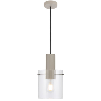 TFS 18CM PENDANT 25wE27max D180 H315 cab 2m GREY / CLEAR