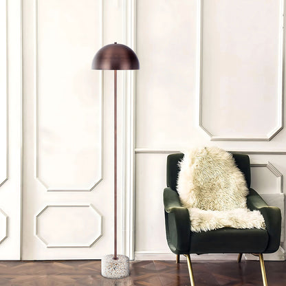 TFS FLOOR LAMP 2x25wE27max D:300 H:1500 cable2.0 foot swt WHITE TERRAZZO/BRONZE