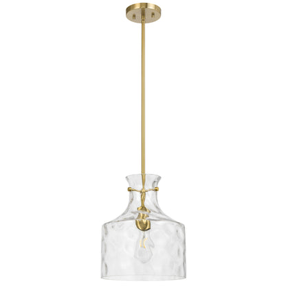Altolux TFS 1LT PENDANT 25wE27max D:280 H:330 ROD 1.5m ANT GOLD / CLEAR WATER STREAK