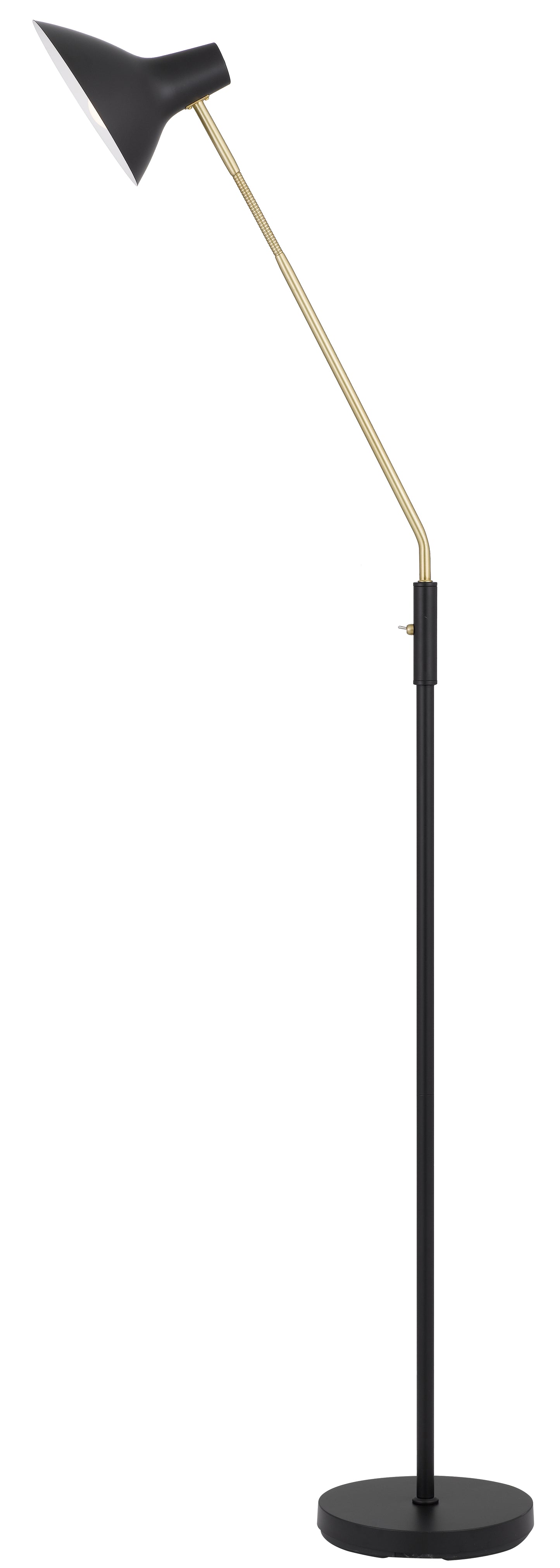TFS FLOOR LAMP 25wE27max H:1580 D:230 BLACK/ BRASS MATT/BLACK ROCKET SWITCH