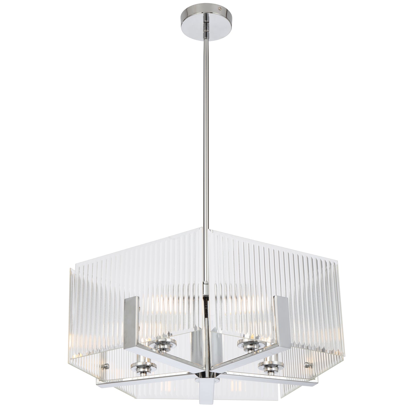 Vitalux TFS 5 LT PENDANT 5x25wE14ma L560 W560 H210 rod (2*600+ 1*300) CHROME / CLEAR GLASS