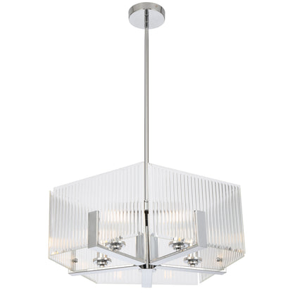 Vitalux TFS 5 LT PENDANT 5x25wE14ma L560 W560 H210 rod (2*600+ 1*300) CHROME / CLEAR GLASS