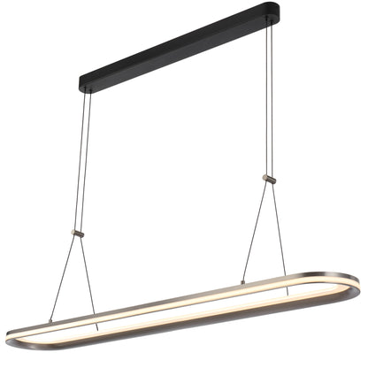 TFS RECTANGLE PENDANT 76wLED L1170 W200 3000K DIM 3230Lm CAB 2m PEARL GREY/FROST