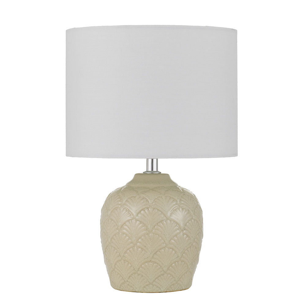 TFS CERAMIC TABLE LAMP 25wE27max H:340 D:220 CREAM/WHITE
